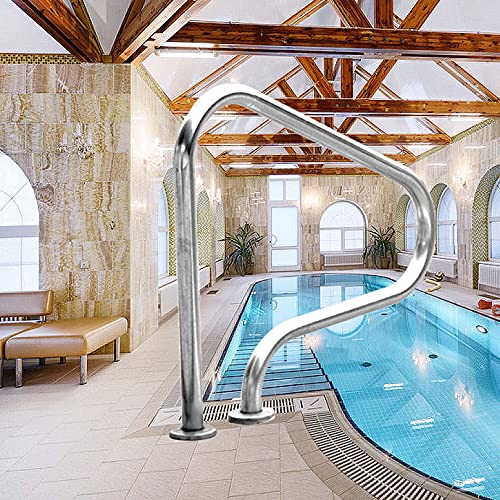 Pool-Handläufe, Pool-Sicherheitshandläufe, 1 Stück Pool-Handlauf, Haltegriff, Schwimmbad-Handläufe, einfach zu installieren, Schwimmbad-Treppengeländer aus Edelstahl 304 (Dicke 1 mm) von MAXWXB