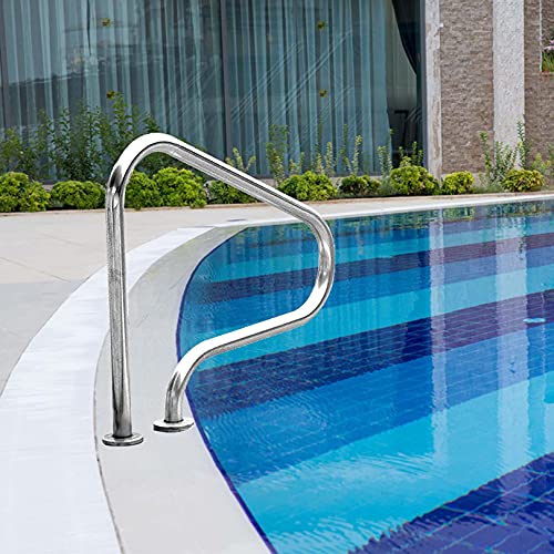 Pool-Handlauf, Pool-Sicherheitshandläufe, 1 Stück Pool-Handlauf, Haltegriff, Schwimmbad-Handläufe, einfach zu installieren, Schwimmbad-Treppengeländer aus Edelstahl 304 (Stärke 1,2 mm) von MAXWXB