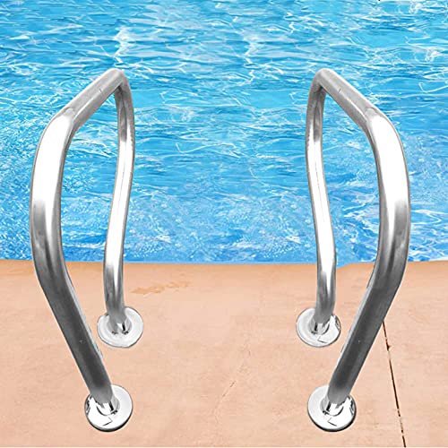 Poolgeländer 31"X31" Schwimmbadhandlauf 304 Edelstahl Spa-Handlauf | Optionale Dicke | Leiter-Stufen-Handlauf | Einfach zu installieren (Dicke 0,1 cm) von MAXWXB
