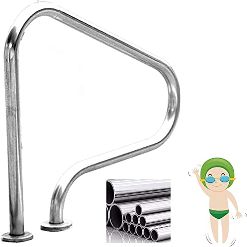Rostfreier Pool-Handlauf 31"x31" Schwimmbad-Handlauf 304 Edelstahl-Handhaltegriff | Leiter-Stufen-Handlauf | Einfach zu installieren von MAXWXB