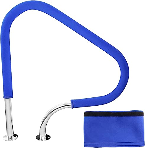 Schwimmbad-Handläufe, Edelstahl 304, Treppengeländer für Außenpools mit blauer Griffabdeckung, einfach zu installieren, Leiter-Stufen-Handlauf (Dicke 1,5 mm) von MAXWXB