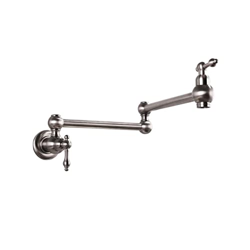 Wasserhahn, Wandmontage, faltbar, gebürstetes Gold, Küchenarmatur, Einzel-Kaltwasserhahn, drehbar, klappbarer Auslauf, verchromtes Messing, intelligenter Wasserhahn (Nickel) von MAXWXB