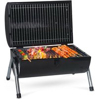 Holzkohlegrill - Reisegrill - Minigrill - Tischgrill - Picknick - Campinggrill - Hitzebeständig - Tragbar 38x52 cm - Schwarz - black - Maxxgarden von MAXXGARDEN