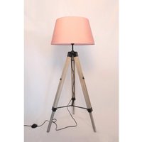 MaxxHome Stehlampe Lilly - Stehleuchte Wohnzimmer - Leselampe - Stativ - Holz - 145 cm - E27 LED - 40W - Rosa - pink von MAXXHOME