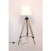 Stehlampe Lilly - Stehleuchte Wohnzimmer - Leselampe - Stativ - Holz - 145 cm - E27 led - 40W - Weiß - white - Maxxhome von MAXXHOME