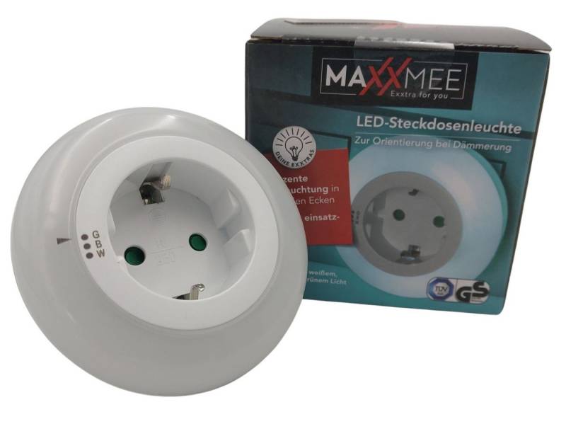 MAXXMEE LED Nachtlicht MAXXMEE LED-Steckdosenleuchte Nachtlicht Lichtsensor 3 Farben von MAXXMEE