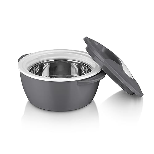 MAXXMEE Thermo-Schüssel geeignet für Mikrowelle | Doppelwandige Thermoschüssel mit Edelstahleinsatz, hält Speisen bis zu 5 Stunden warm oder kalt | Temperaturbeständig von -20 bis 100 °C [450ml] von MAXXMEE