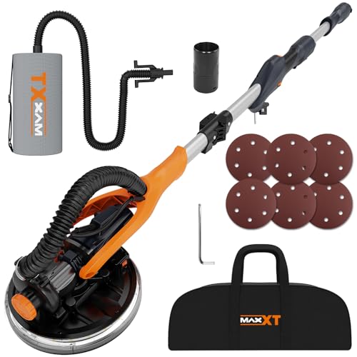 MAXXT 820W Trockenbauschleifer mit Ring-LED-Beleuchtung | Klappgriff + Verlängerungsrohr(bis 165cm) | 215mm Schleifplatte & 225mm Schleifpapier | 600-1900 U/min | six dust bag MAXXT 820W Trockenbauschleifer mit Ring-LED-Beleuchtung | Klappgriff + Verlängerungsrohr(bis 165cm) | 215mm Schleifplatte & 225mm Schleifpapier | 600-1900 U/min | six dust bag von MAXXT