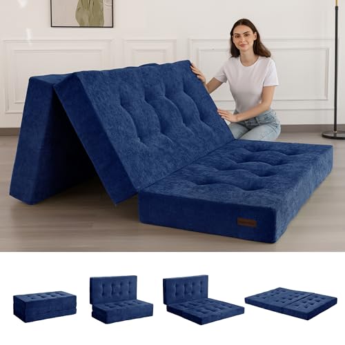 MAXYOYO Klappmatratze Doppelbett, 15cm Bequemes Faltbare Matratze mit Chenille-Stoff, 3-Teilige Gästematratze für Gästebett, Bodenmatratze Klappbar für Wohnzimmer/Camping MAXYOYO Klappmatratze Doppelbett, 15cm Bequemes Faltbare Matratze mit Chenille-Stoff, 3-Teilige Gästematratze für Gästebett, Bodenmatratze Klappbar für Wohnzimmer/Camping von MAXYOYO