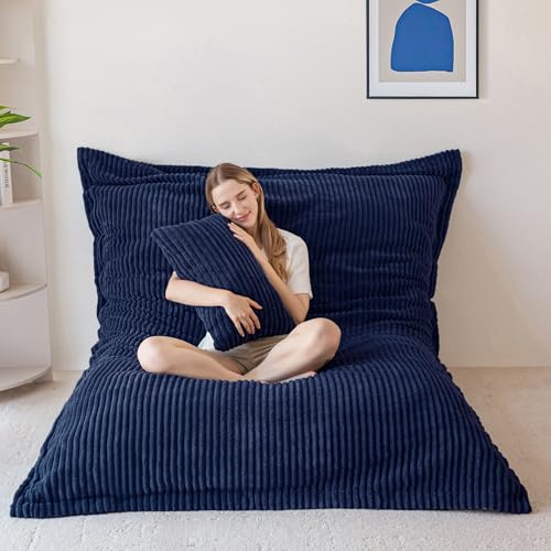 MAXYOYO Sitzsack XL, aus Cordstoff Abnehmbar, Riesen Bean Bag mit Flauschiger Schaumstoff Füllung, Großes Bodenkissen für Erwachsene & Kinder von MAXYOYO