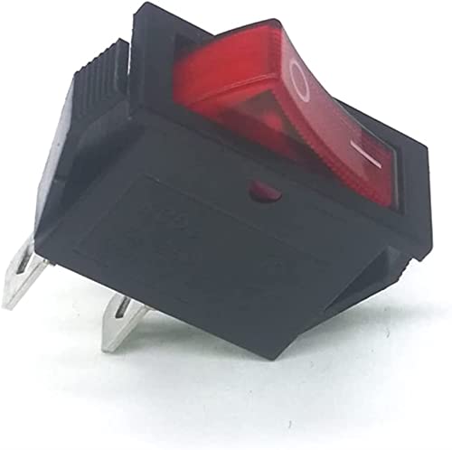 Toggle On-Off, Schalter, Wippschalter 20pcs 50pcs 2 Farben KCD3 30 * 13mm SPST 2PIN 15A 250V Snap-in ON Off Position Snap Boat Rocker Switch Kupfer (Color : Red, Size : 50 Piece) (Col von MAYABI