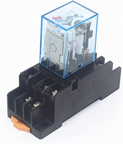 Toggle On-Off,Switch,Relay 1set MY3 HH53P MY3NJ Micro Mini Coil Power Relay 11pin 3NO 3NC LED Lampe 5A AC 110V 220V mit Sockel 12V 24V (Größe : DC24V) (Größe : AC110V) von MAYABI