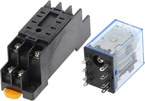 Toggle On-Off,Switch,Relay MY2P HH52P MY2NJ Relay Coil General DPDT Micro Mini Elektromagnetischer Relay Switch mit Socket Base LED AC 110V 220V DC12V 24V 36V (Größe : AC 24V) (Size : DC 12V) von MAYABI