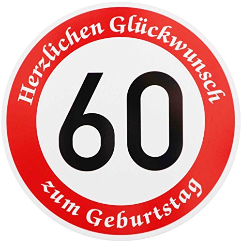 ORIGINAL VERKEHRSSCHILD * 60 * MIT GEBURTSTAGSTEXT als Sonderschriftzug zum Geburtstag als Geburtstagsgeschenk für Verkehrszeichen Schild Geburtstagsschild Straßenschild Geschenkidee Schilder Verkehrsschilder Straßenschilder Geburtstagsverkehrsschild von BauSupermarkt24