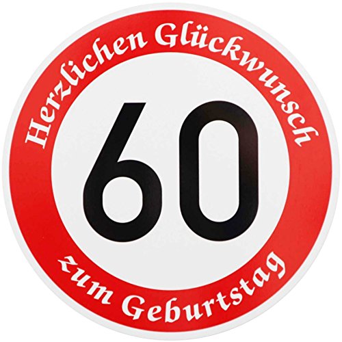 ORIGINAL VERKEHRSSCHILD * 60 * MIT GEBURTSTAGSTEXT als Sonderschriftzug zum Geburtstag als Geburtstagsgeschenk für Verkehrszeichen Schild Geburtstagsschild Straßenschild Geschenkidee Schilder Verkehrsschilder Straßenschilder Geburtstagsverkehrsschild von Yecna