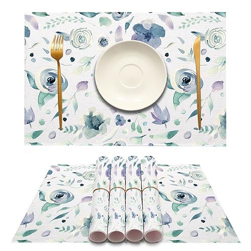 MAYCARI Platzset Abwischbar 45x30 cm 6er Set Tischsets für Esszimmer und Dekor PVC Platzdeckchen rutschfest Mit Elegantem Muster Platz-Matten für Küche von MAYCARI