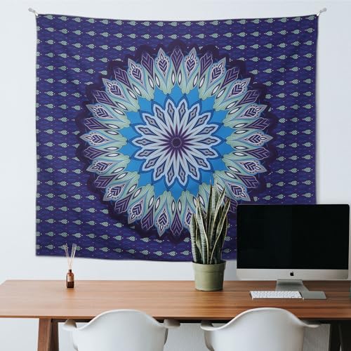 MAYCARI Wandteppich mit Mandala für Schlafzimmer Deko Wandtuch Yoga Mandala Tapestry Indischer Wandbehang 150x210 cm, Tischdecke Bett Deko von MAYCARI