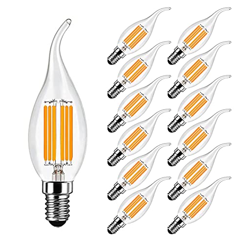 MAYCOLOR E14 Kerze LED Lampe 6W Ersetzt 60W, 600 lumen, Warmweiß 2700K, E14 Edison Vintage Ideal für Kronleuchter und Kristalllichter, AC 220-240V, Nicht Dimmbar, Glas, 12er Pack MAYCOLOR E14 Kerze LED Lampe 6W Ersetzt 60W, 600 lumen, Warmweiß 2700K, E14 Edison Vintage Ideal für Kronleuchter und Kristalllichter, AC 220-240V, Nicht Dimmbar, Glas, 12er Pack von MAYCOLOR