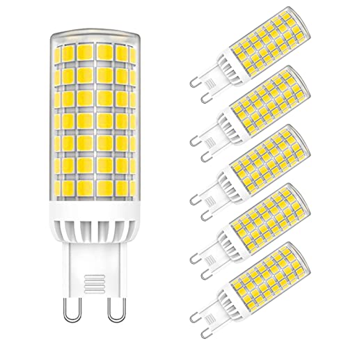 G9 9W Energiesparlampe 9W Ersetzt 75W, 750 Lumen, Kaltweiß 6000K, Leuchtmittel G9 9W Ideal für Kronleuchte Wandlampe Tischlampe Nicht-dimmbar 5er Pack - MAYCOLOR von MAYCOLOR