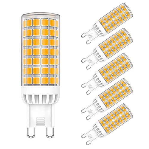 MAYCOLOR G9 9W Energiesparlampe 9W Ersetzt 75W, 750 Lumen, Warmweiß 3000K, Leuchtmittel G9 9W Ideal für Kronleuchte Wandlampe Tischlampe Nicht-dimmbar 5er Pack von MAYCOLOR