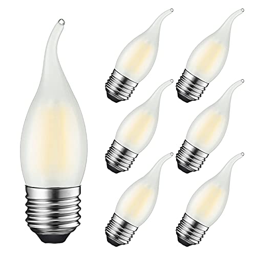MAYCOLOR Glühbirne Kerzenform E27 4W Ersetzt 40W, 400 lumen, Kaltweiß 6500K, E27 Kerzenlampe Ideal für Kronleuchter und Kristalllichter, Nicht Dimmbar, Glas Matt, 6er Pack MAYCOLOR Glühbirne Kerzenform E27 4W Ersetzt 40W, 400 lumen, Kaltweiß 6500K, E27 Kerzenlampe Ideal für Kronleuchter und Kristalllichter, Nicht Dimmbar, Glas Matt, 6er Pack von MAYCOLOR