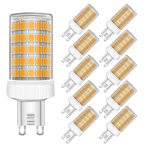 MAYCOLOR Leuchtmittel G9 10W Ersetzt 80W, 800 Lumen, Warmweiß 3000K, 10W G9 Glühbirne Ideal für Kronleuchte Wandlampe Tischlampe Nicht-dimmbar 10er Pack von MAYCOLOR