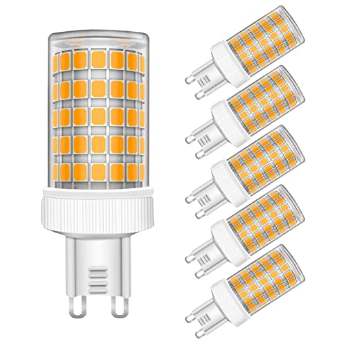 MAYCOLOR Leuchtmittel G9 10W Ersetzt 80W, 800 Lumen, Warmweiß 3000K, 10W G9 Glühbirne Ideal für Kronleuchte Wandlampe Tischlampe Nicht-dimmbar 5er Pack von MAYCOLOR