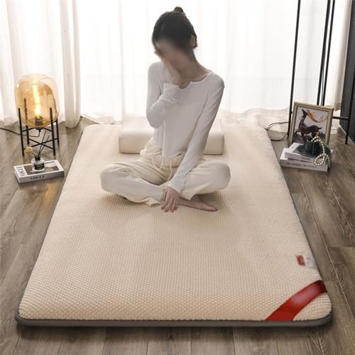 MAYFABD Japanische Tatami Futon Matratze Gepolsterte Japanische Bodenmatratze Gesteppte Bett Matratzenauflage Extra Dicke Faltbare Isomatte Atmungsaktive Gästebett Camping Matratze,C,120x200cm von MAYFABD