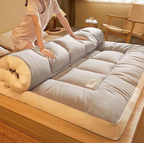 MAYFABD Japanische Tatami Matratzen Futon Dicke Bodenmatratze Weiche Tragbare Schlafmatte Faltbar Aufrollbar Doppelbett Einzelbett Matratze Bodenliege Bett Sofas,C,90x200cm von MAYFABD