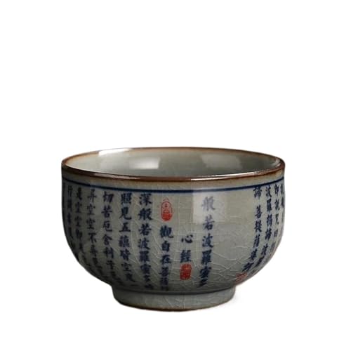 Teeservice Für Erwachsene 1 Stück 140 Ml Handgefertigte Keramik Teeschale Reise Meditation Tassen Retro Blau Und Weiß Porzellan Teetasse Chinesisches Tee-Set Zubehör(D) von MAYINGLON