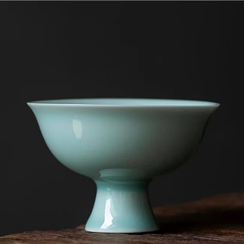 Teeservice Für Erwachsene 2 Teil/satz 55 Ml Haushalt Kung Fu Teegeschirr Hutian Ofen Misty Blau Stem Tasse Seladon Kleine Tee Kann Gracked Glasur Master Teekanne(A) von MAYINGLON