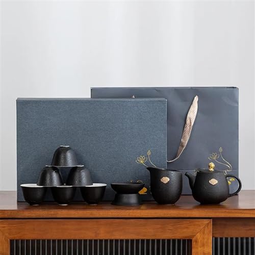 Teeservice Für Erwachsene 6 Teil/satz Keramik Tee Tasse Arabisch Espresso Kaffee Chinesische Kung Fu Klar Wasser Tassen Sets Japanische Service Geschenk Box(A) von MAYINGLON