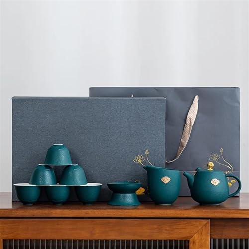 Teeservice Für Erwachsene 6 Teil/satz Keramik Tee Tasse Arabisch Espresso Kaffee Chinesische Kung Fu Klar Wasser Tassen Sets Japanische Service Geschenk Box(C) von MAYINGLON