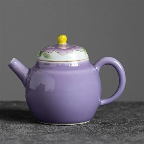 Teeservice Für Erwachsene Blume Tee Drinkware Liefert Handwerk Haushalt Wasserkocher Mit Ball Loch Handbemalte Pfingstrose Teekanne Dünne Körper Topf(B) von MAYINGLON