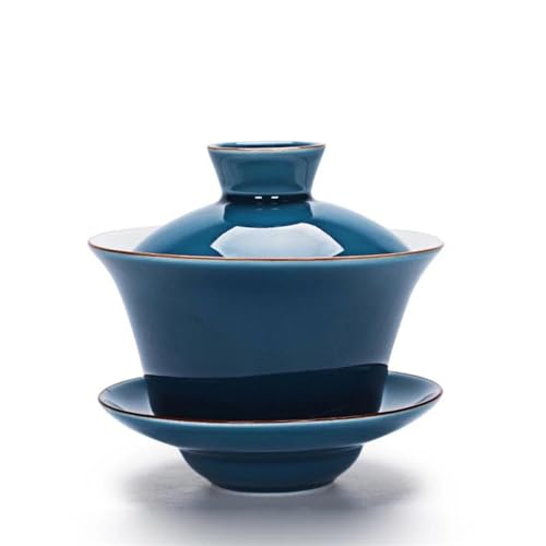 Teeservice Für Erwachsene China-Tassenschalen 140 Ml Guan-Kiln-Teeset Gaiwan-Porzellan-Teeschalen-Set Abgedeckte Schüssel Mit Deckel Tassen-Untertasse(A) von MAYINGLON