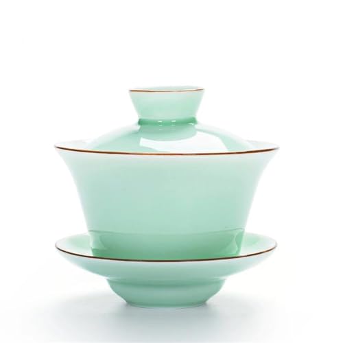 Teeservice Für Erwachsene China-Tassenschalen 140 Ml Guan-Kiln-Teeset Gaiwan-Porzellan-Teeschalen-Set Abgedeckte Schüssel Mit Deckel Tassen-Untertasse(B) von MAYINGLON