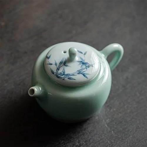 Teeservice Für Erwachsene Chinesischer Porzellan-Teekessel Kung-Fu-Werkzeug Geschenk Handbemalte Seladon-Teekanne 100 Ml Handgefertigter Bambus-Keramiktopf Mit Filter(A) von MAYINGLON