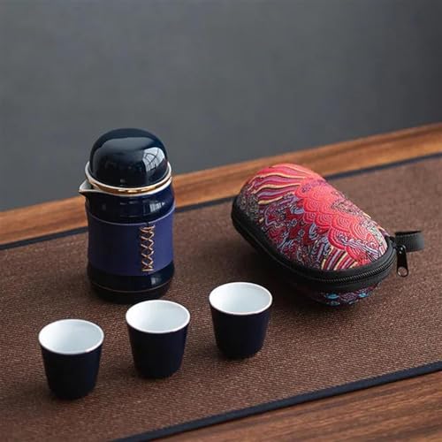 Teeservice Für Erwachsene Chinesisches Teeservice Set Aus Keramik Reise Kungfu Teeset Einfaches Teezubereitungsset Für Den Outdoor Tourismus Express Tasse Anzug(D) von MAYINGLON