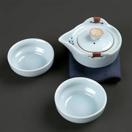 Teeservice Für Erwachsene Doppelte Porzellan-Tee-Set Geschenk Heimdekoration Zubehör Tragbare Reise-Teetasse Teekanne Moderne Hellgrüne Keramik-Teegeschirr-Sets(C) von MAYINGLON