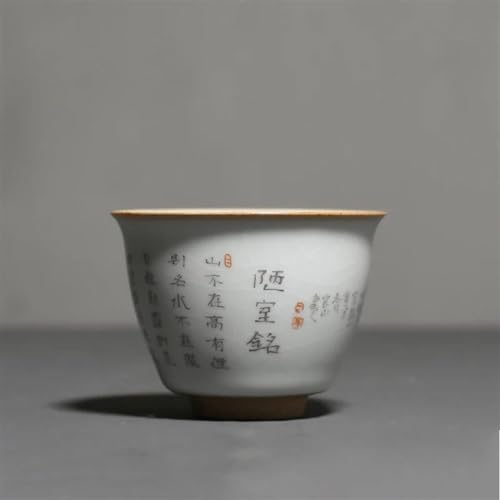Teeservice Für Erwachsene Handgemachte Teeschale Master Cup Haushalt Tee-Set Retro Ru Ofen Keramik Teetasse Reise Persönliche Herz Sutra Meditation Tasse Teekanne(B) von MAYINGLON
