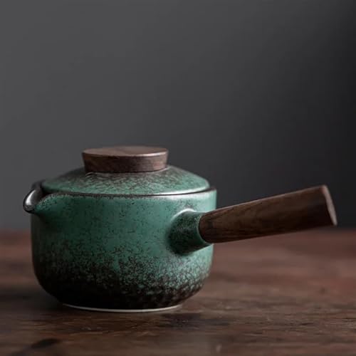 Teeservice Für Erwachsene Haushalt Filter Einzigen Topf Keramik Kung Fu Tee-Set Schwarze Keramik Seite Griff Teekanne Ebenholz Griff Einfache Moderne Teekanne(B) von MAYINGLON