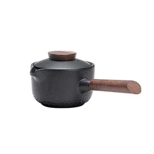 Teeservice Für Erwachsene Haushalt Filter Einzigen Topf Keramik Kung Fu Tee-Set Schwarze Keramik Seite Griff Teekanne Ebenholz Griff Einfache Moderne Teekanne(C) von MAYINGLON
