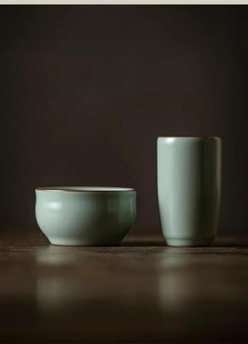 Teeservice Für Erwachsene Japanische Teekunst-Trainingsprüfungs-Teetassen-Set 2 Stück/Los Azure-Porzellan Öffnung Einzeltasse Handgefertigt Ru-Ofen-Keramik-Dufttassen-Set Teekanne Teeservice Für Erwachsene Japanische Teekunst-Trainingsprüfungs-Teetassen-Set 2 Stück/Los Azure-Porzellan Öffnung Einzeltasse Handgefertigt Ru-Ofen-Keramik-Dufttassen-Set Teekanne von MAYINGLON