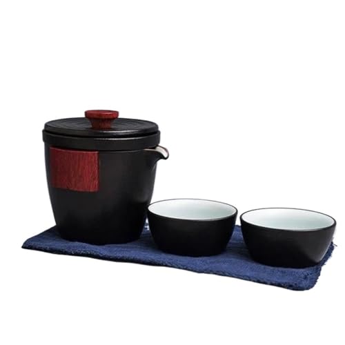 Teeservice Für Erwachsene Keramik Teekanne Mit 2 Tassen Ein Tee Set Tragbares Reise Reisetasche(B) von MAYINGLON