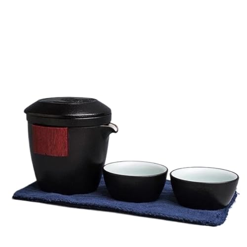 Teeservice Für Erwachsene Keramik Teekanne Mit 2 Tassen Ein Tee Set Tragbares Reise Reisetasche(D) von MAYINGLON
