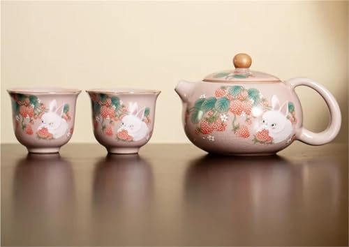 Teeservice Für Erwachsene Kungfu Teekannen Rosa Schöne Mädchen Tee-Ei Keramik Xi Shi Topf Teegeschirr Tasse Niedliche Kaninchen Teekanne Und Tasse Set 1 Kanne 2 Tassen Teekanne von MAYINGLON