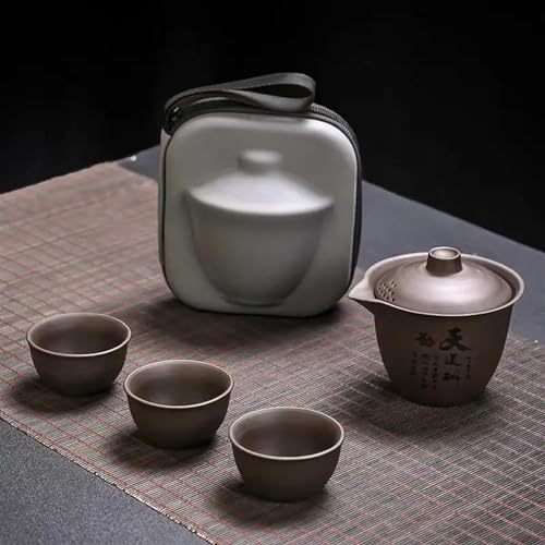Teeservice Für Erwachsene Lila Sand Tee Set Anti Verbrühungen Keramik Chinesische Teetasse Set Tragbare Reise Teegeschirr Kung Fu Tee Tasse 1 Topf 3 Tassen Teekanne Teeservice Für Erwachsene Lila Sand Tee Set Anti Verbrühungen Keramik Chinesische Teetasse Set Tragbare Reise Teegeschirr Kung Fu Tee Tasse 1 Topf 3 Tassen Teekanne von MAYINGLON