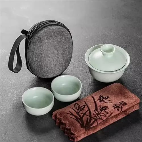Teeservice Für Erwachsene Outdoor Set Aus Porzellan Chinesisch Mit Business Kungfu Handtuch Und Heim Tee Reiseschale Tragbar Für Tasche(C) von MAYINGLON