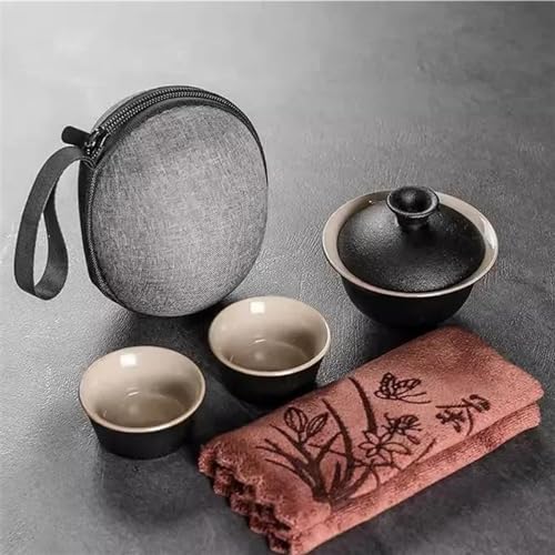 Teeservice Für Erwachsene Outdoor Set Aus Porzellan Chinesisch Mit Business Kungfu Handtuch Und Heim Tee Reiseschale Tragbar Für Tasche(F) von MAYINGLON