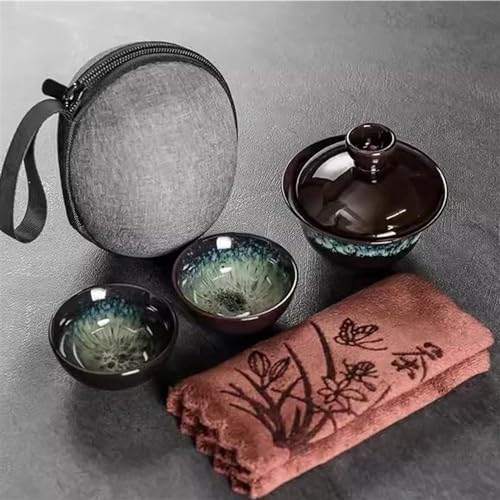 Teeservice Für Erwachsene Outdoor Set Aus Porzellan Chinesisch Mit Business Kungfu Handtuch Und Heim Tee Reiseschale Tragbar Für Tasche(H) von MAYINGLON